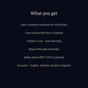 Solar Eclipse 2027 Personalized Guide and Poster for Your Town, Exact Times on 2 August, Path of Totality Map, Spain Egypt, Printable PDF image 5