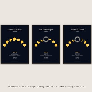 Solar Eclipse 2027 Personalized Guide and Poster for Your Town, Exact Times on 2 August, Path of Totality Map, Spain Egypt, Printable PDF image 2