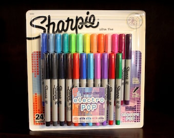 Sharpie Ultra Fine Permanent Markers Set of 24 Electro Pop Limited Edition Colors ~ Assorted Sharpies Box Big Variety Pack Package