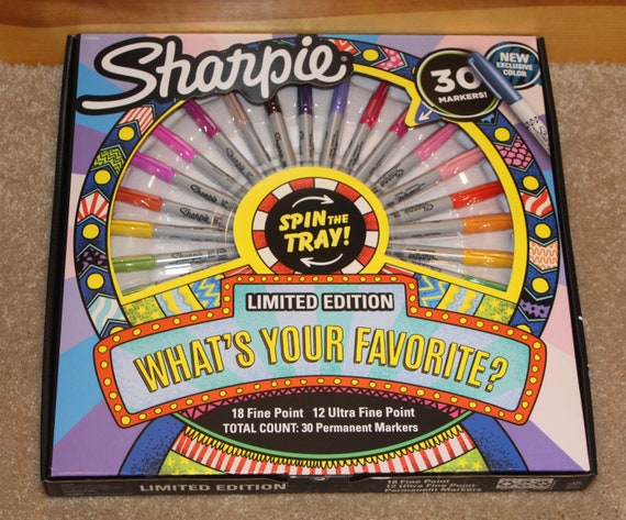 30 Count Wheel of Fortune Sharpie Markers LIMITED EDITION Spin the Wheel  Tray Box Set What's Your Favorite Permanent Sharpies Craft Fabric 