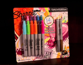 14 Count Sharpie Markers LIMITED EDITION Metallic Special Silver Gold Set Original Fine Permanent Sharpies Collection Scrapbook Drawing