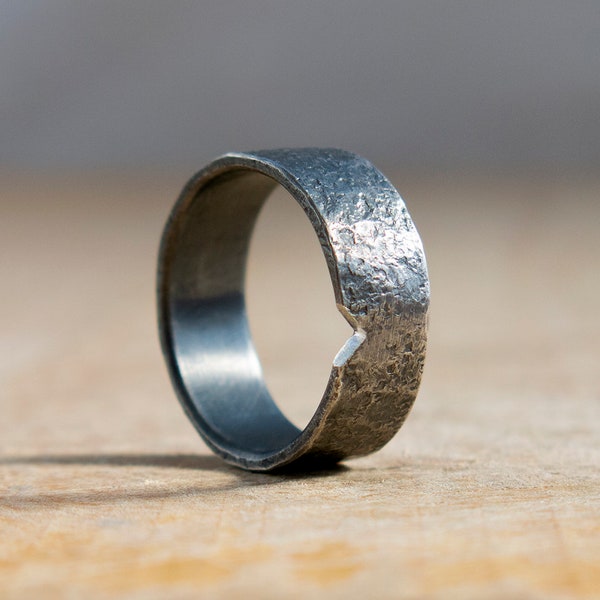 Mens Oxidized Ring Etsy