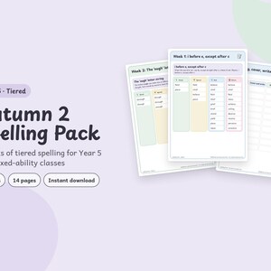 Spellingpakket voor groep 5, gedifferentieerde activiteiten voor KS2 (pdf-download)