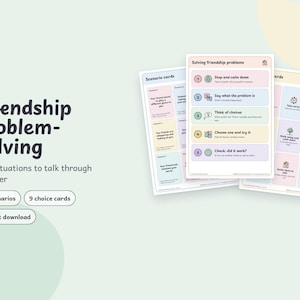 KS2 Friendship Problem-Solving Cards, Social Skills Scenarios (Digital Download)