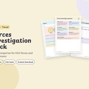 KS2 Forces Investigations Pack, Year 5 Air Resistance, Friction, Levers (Digital Download)