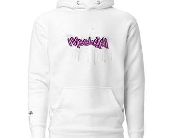Pink Graffiti Logo Hoodie, Japanese Streetwear Sweatshirt, Unisex Street Art Pullover
