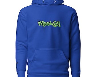 Neon Green Graffiti Logo Hoodie, Japanese Streetwear Sweatshirt, Unisex Street Art Pullover