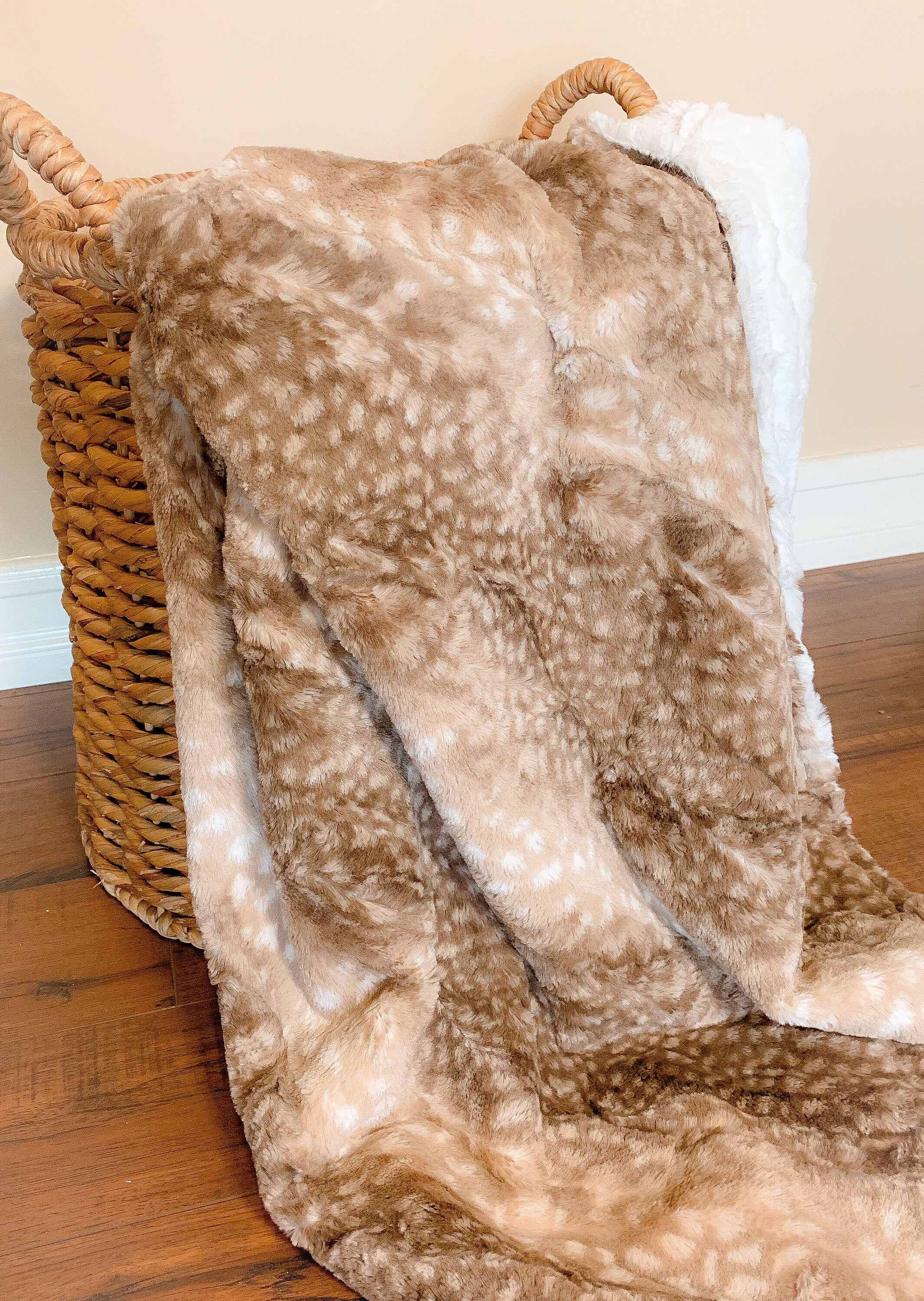 Fawn Faux Fur Minky Blanket / Adult Throw Childs Baby Blanket Etsy