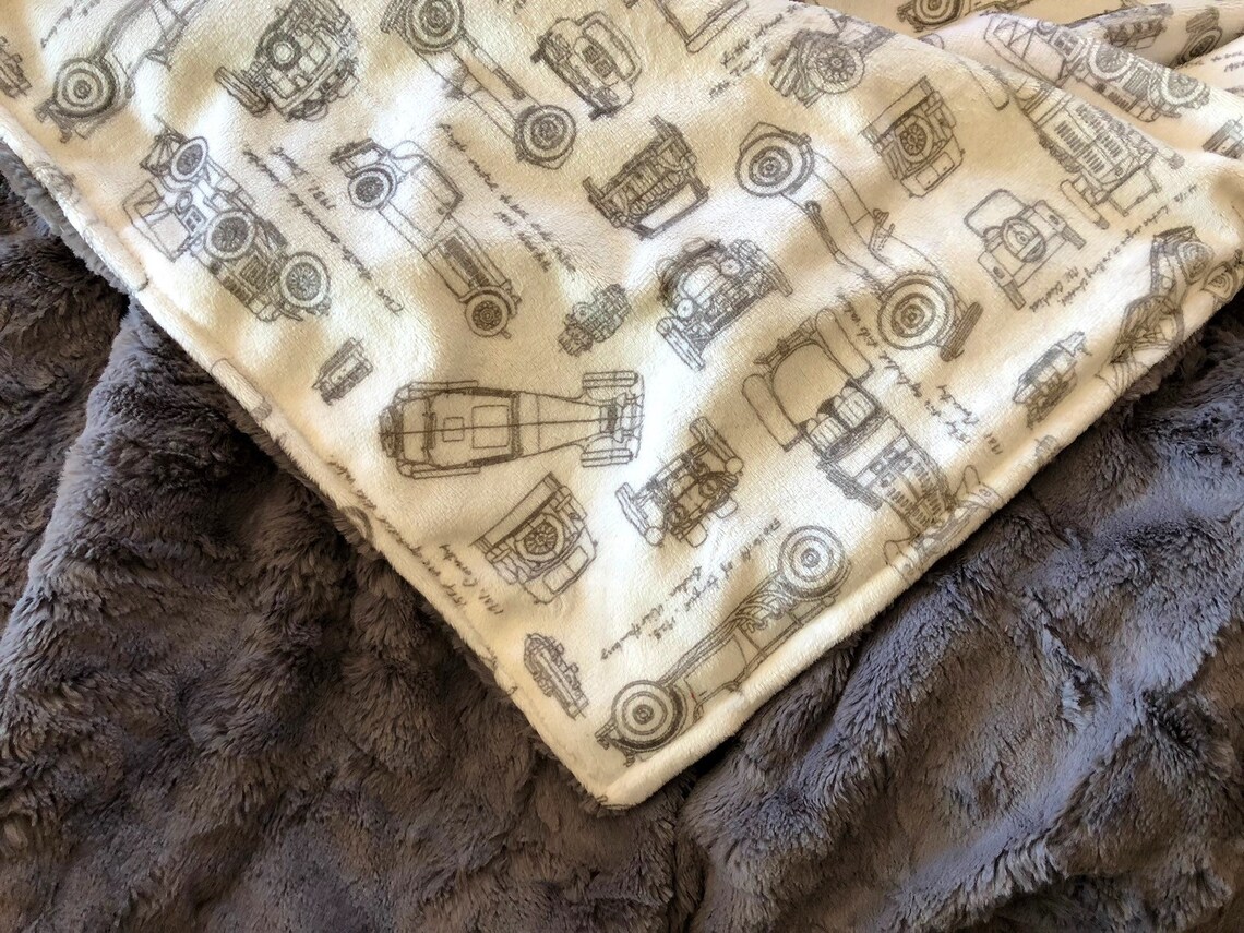 Classic Cars Minky Blanket Adult Throw Childs Baby Blanket Etsy