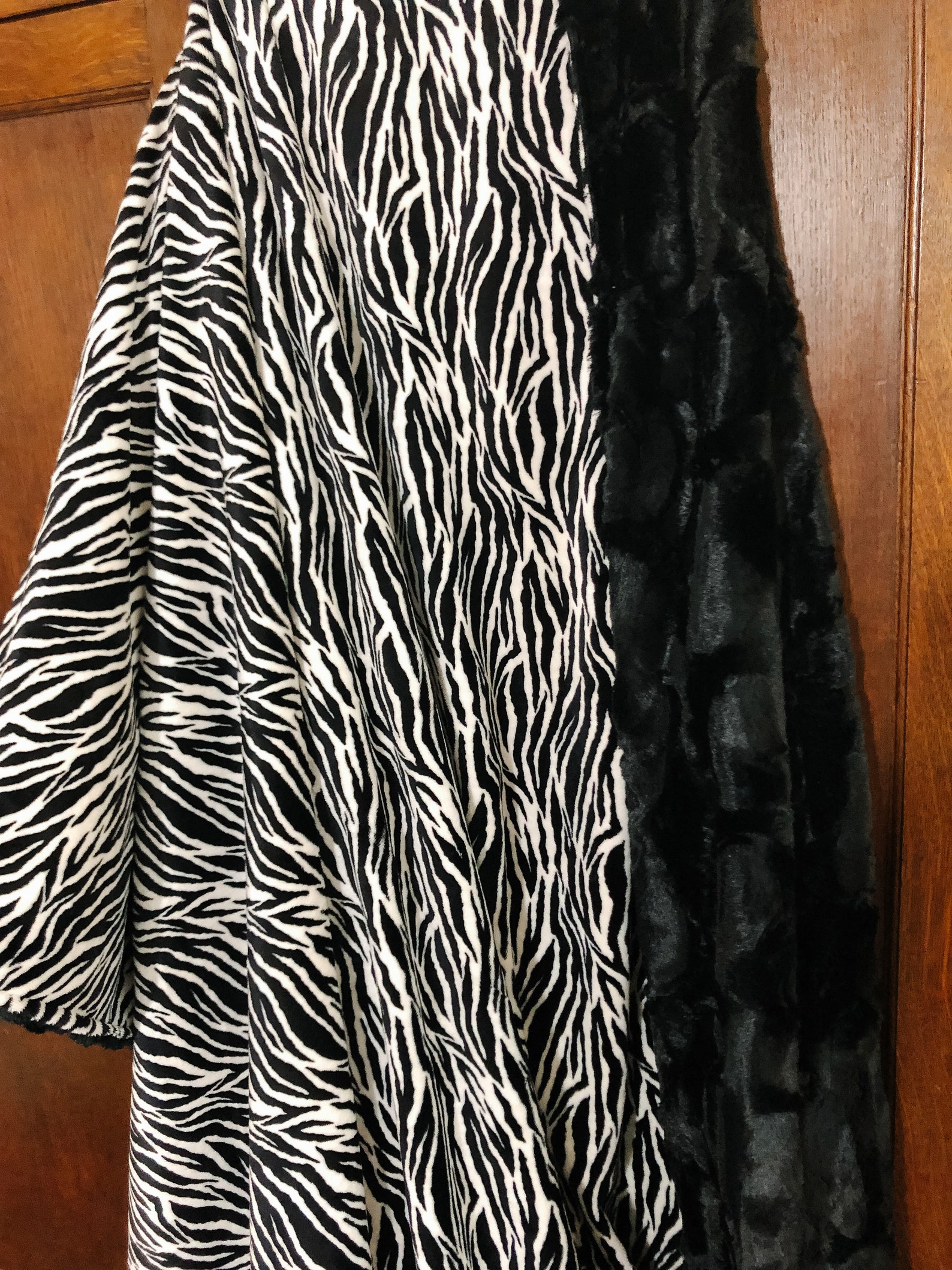Zebra Print Minky Blanket Faux Fur Zebra Print Minky Cuddle Etsy