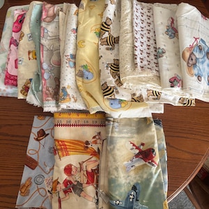 Winnie the Pooh Beatrix Potter Cotton Fabric Remnants Lot 5.2 lb