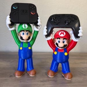 Super Mario and Luigi Controller Holder | Nintendo Switch Pro Controller Holder Stand | 3D Printed  | Game Room Decor | Super Mario Gift
