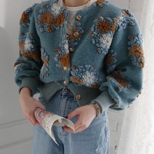 flower cropped cardigan