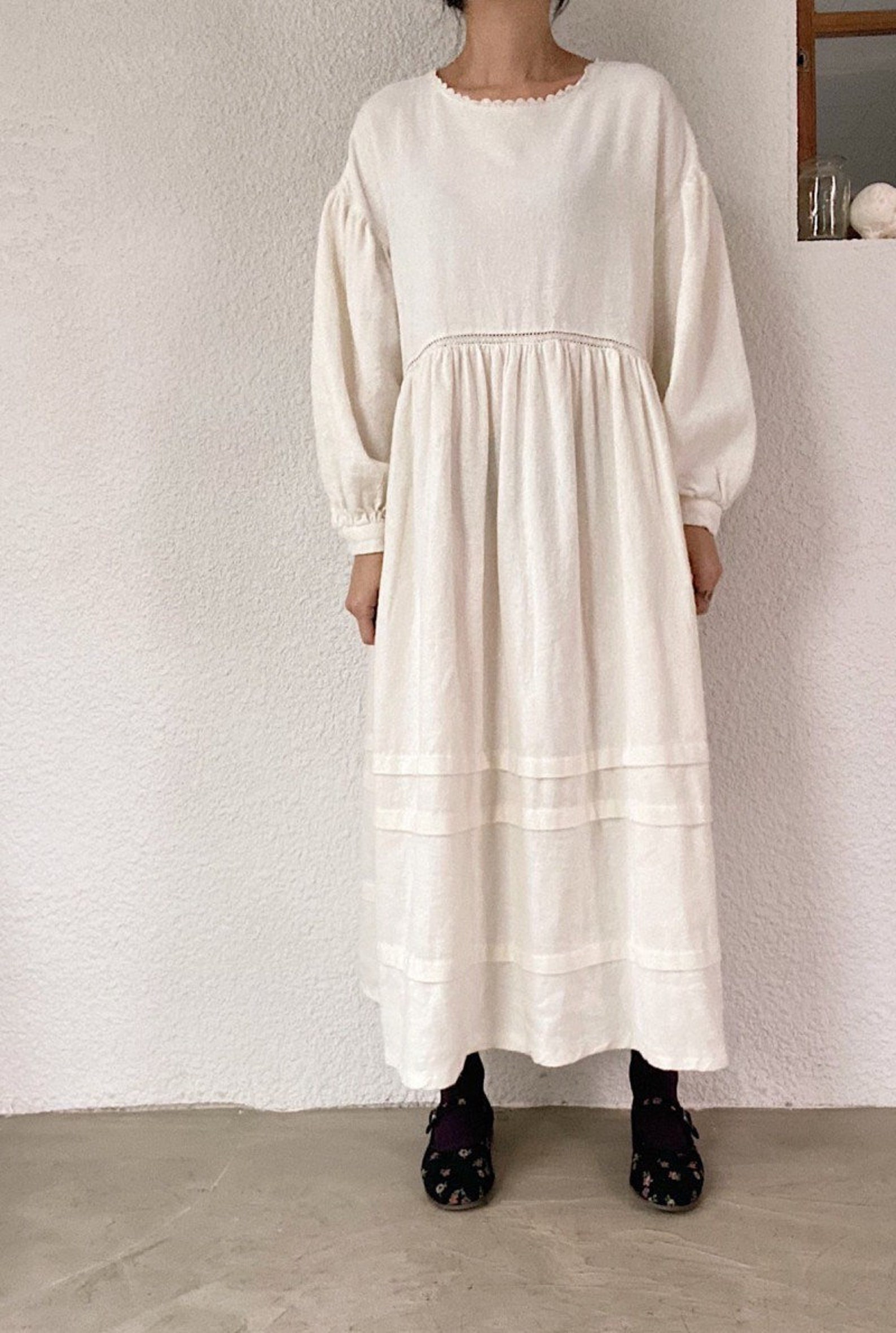 Pilgrim Maxi Dress Cottage Linen and Cotton Maxi Dress Lace - Etsy