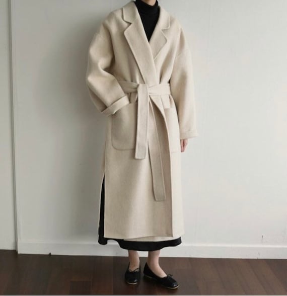 F/W Timeless wool alpaca maxi coat robe jacket | Etsy