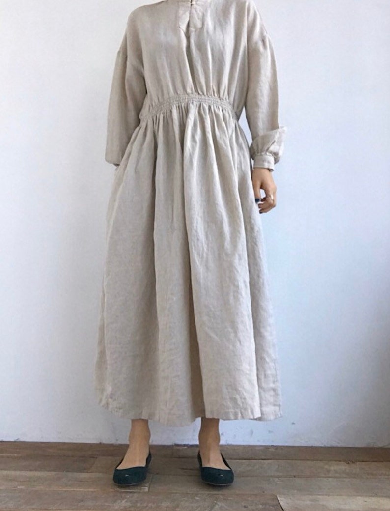 Plain Linen Dress Minimalist Dress Black Linen Dress Beige - Etsy