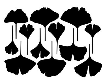 Leaf SVG, Ginkgo Leaves Template for Cricut and Silhouette Cutting Machines