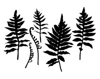 Leaf SVG, Fern Leaves Template for Cricut and Silhouette Cutting Machines