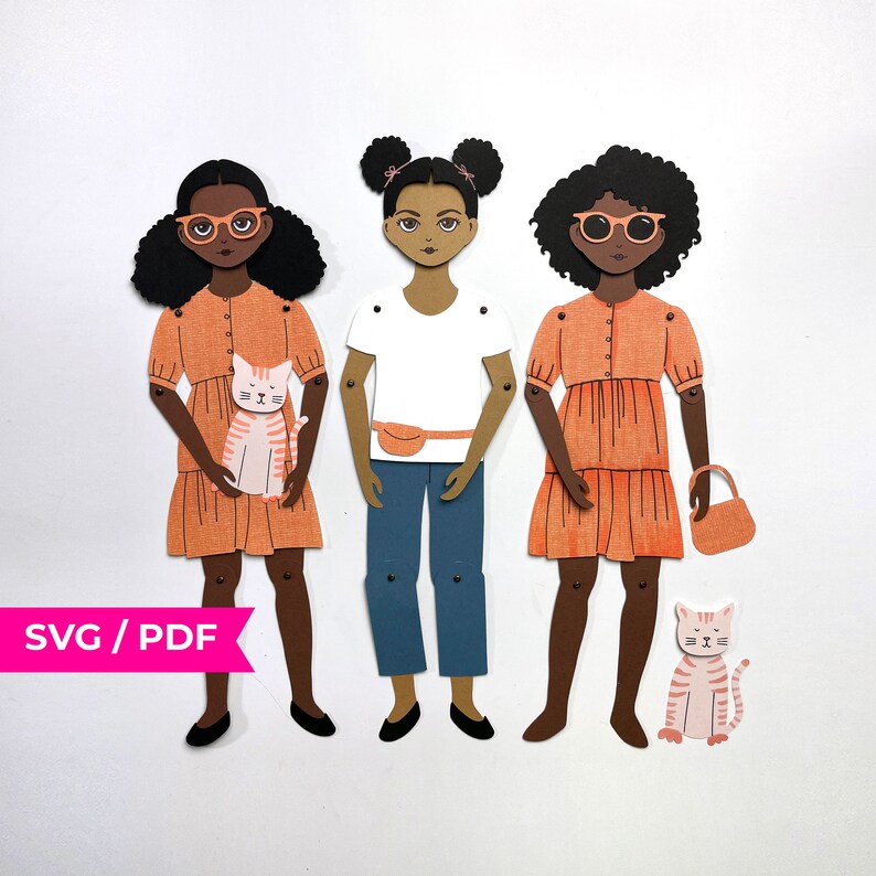 Paper Doll SVG Template for Cricut and Silhouette Cutting Etsy Singapore