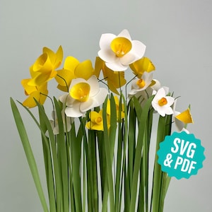 Paper Flower SVG Template, Daffodils for Cutting Machines