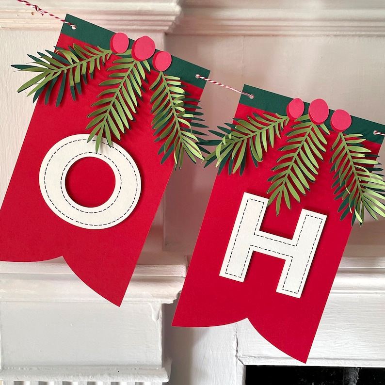 DIY Christmas Banner SVG for Cutting Machines Holiday Mantel - Etsy