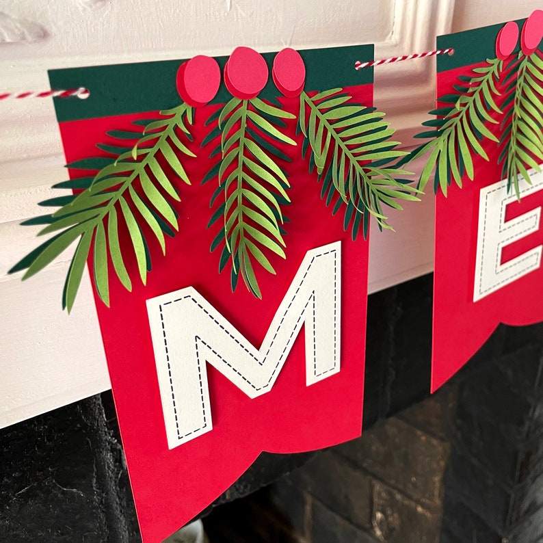 DIY Christmas Banner SVG for Cutting Machines Holiday Mantel - Etsy