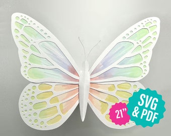 DIY Large Paper Butterfly Template for Cricut and Silhouette Cutting Machines (SVG, DXF, pdf)