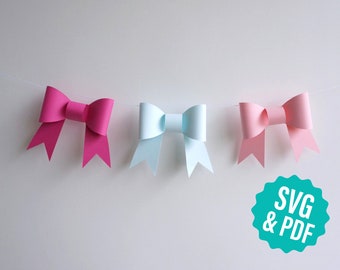 SVG Paper Bow Garland Template for Cricut & Silhouette Cutting Machines