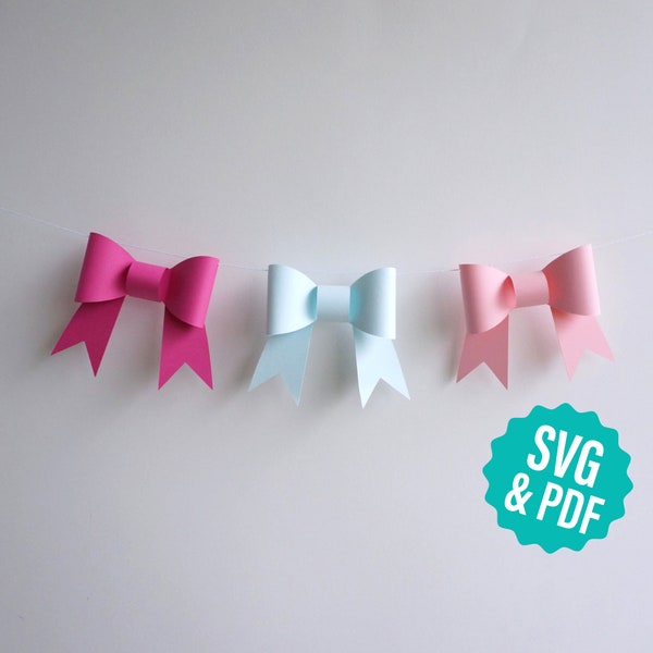 SVG Paper Bow Garland Template for Cricut & Silhouette Cutting Machines