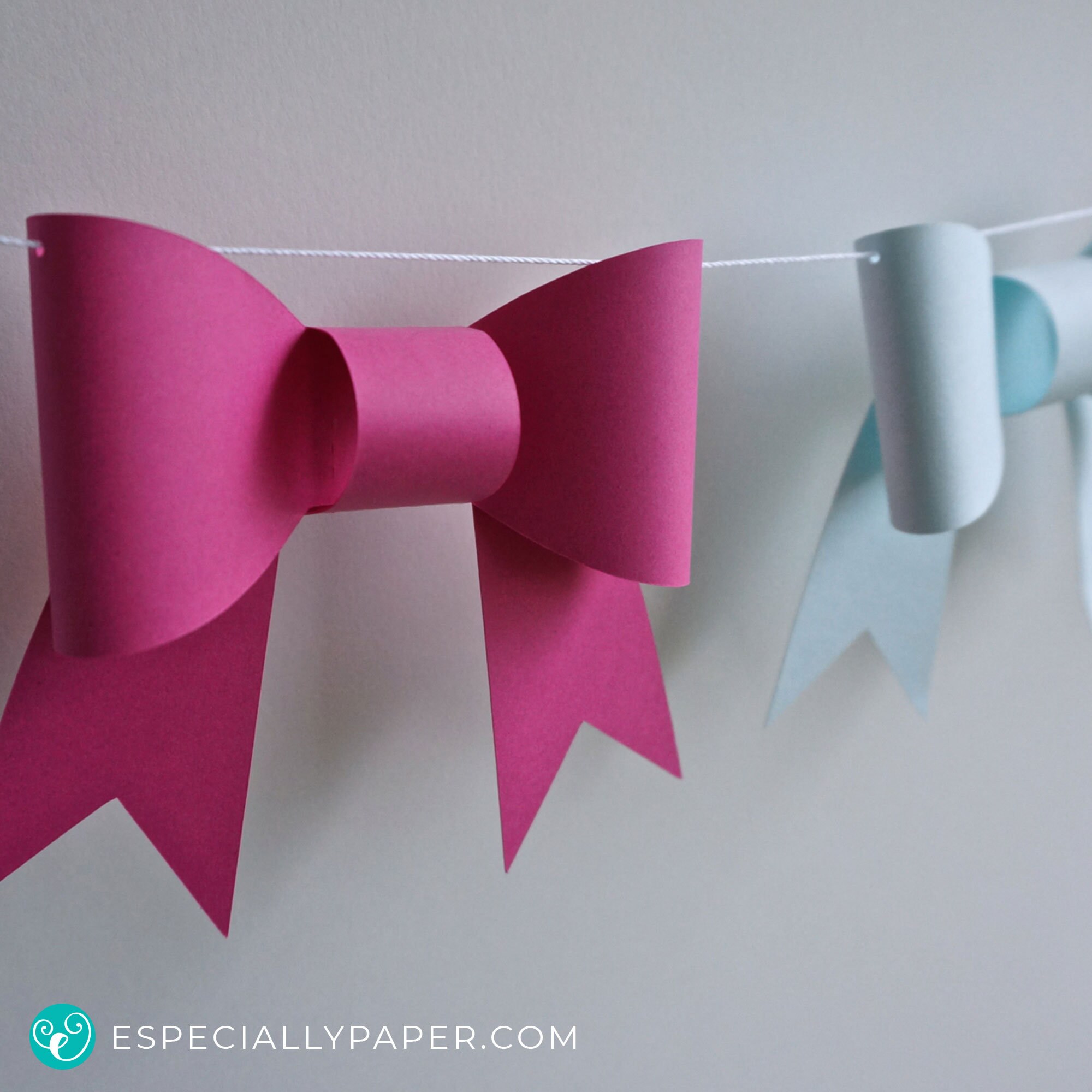 SVG Paper Bow Garland Template for Cricut & Silhouette Cutting Etsy