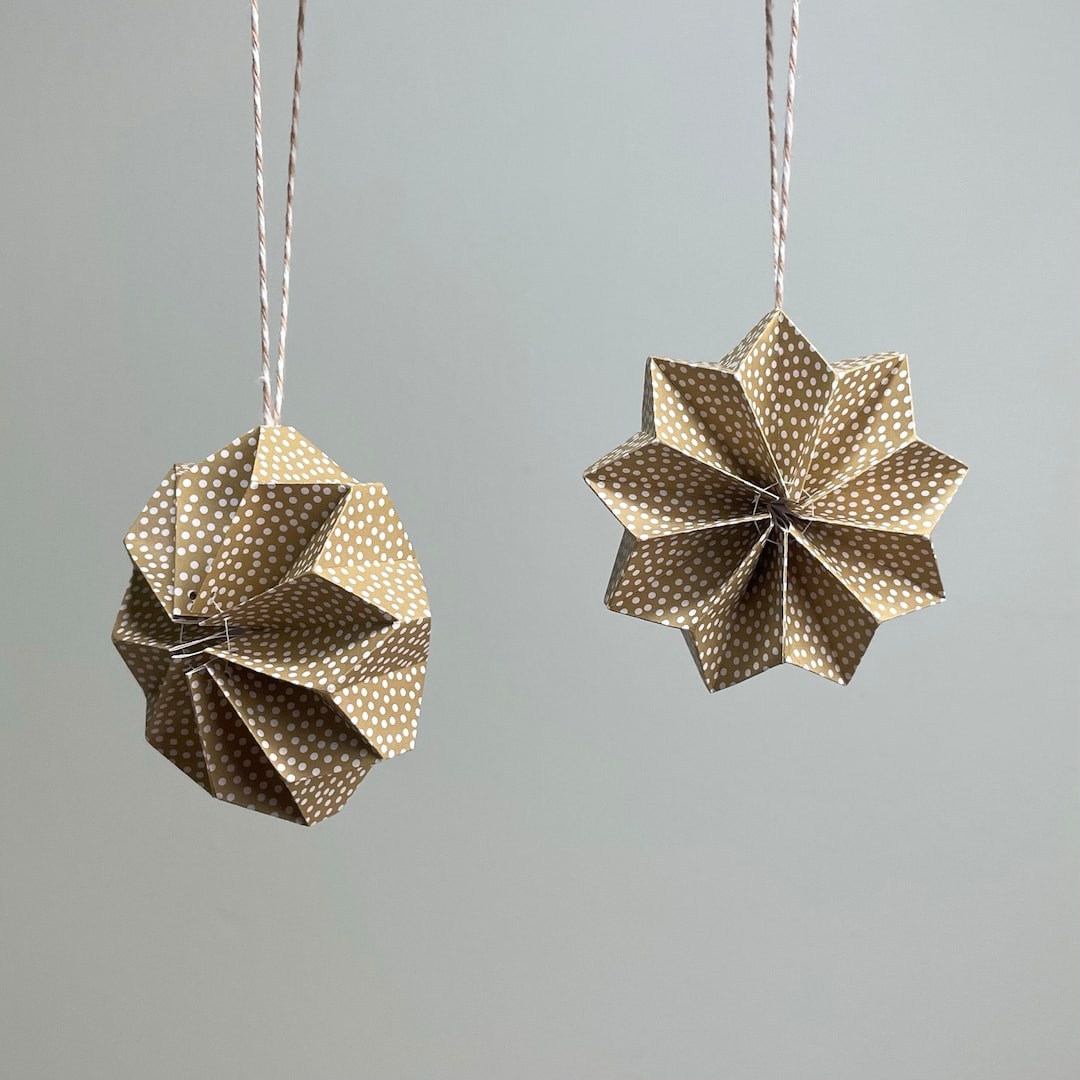 Paper Ornament SVG, Pleated Star Geometric Christmas Ornament for