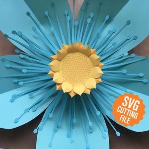 Large SVG Paper Flower Template for Cricut and Silhouette Cutting Machines