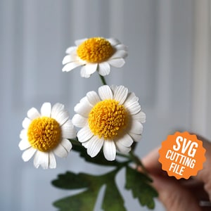 3D Paper Flower Template for Feverfew and Tutorial for Cricut & Silhouette Cutting Machines (SVG, DXF)