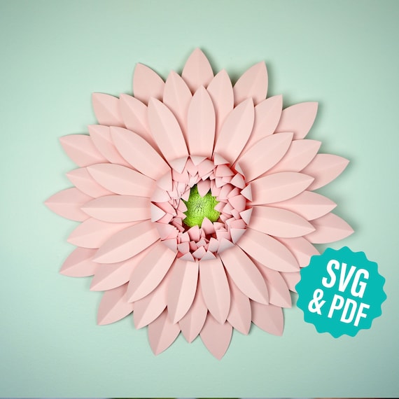 Large Paper Flower Template SVG & PDF, Gerbera Daisy for Hand Cutting or Cutting Machines (Digital Download)