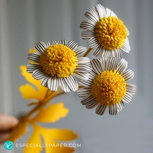3D Paper Flower Template for Feverfew and Tutorial for Cricut & Silhouette Cutting Machines SVG, DXF image 4