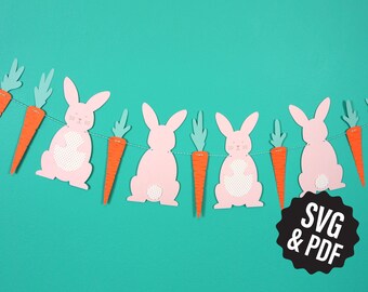 DIY Bunny Garland Template for Cutting Machines or Hand Cutting | SVG & PDF