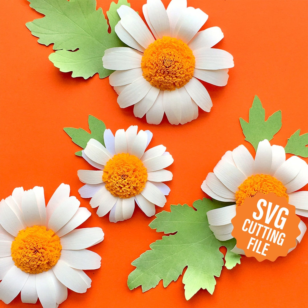 SVG Daisy Template Paper Flower Cutting File for Cricut and - Etsy
