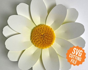 3D Papier Daisy Flower SVG Schneidedatei für Cricut und Silhouette (SVG, DXF)