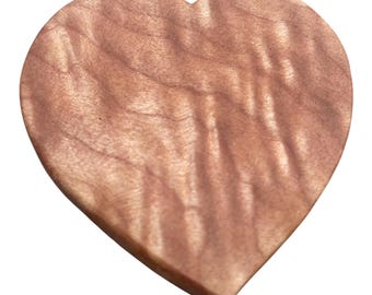 Maple Burl Pocket Heart, Handmade, Wood Gift