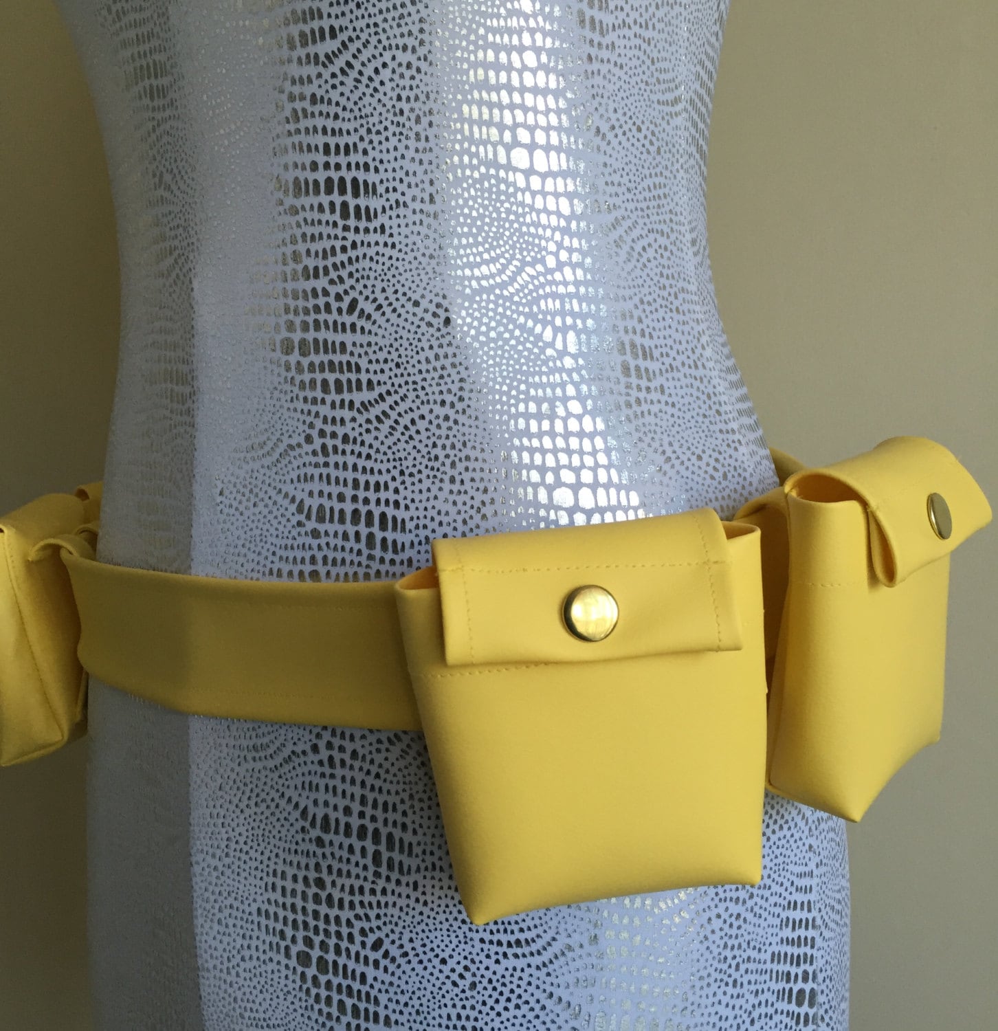 Butter Yellow Marine Vinyl Utility Belt with removable pockets Etsy
