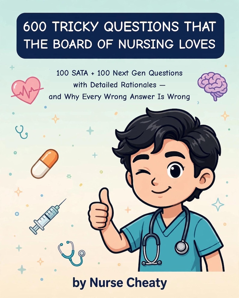 600 Tricky NCLEX Questions That the Board of Nursing Loves | Practice Questions, SATA & Next Gen with Rationales image 1