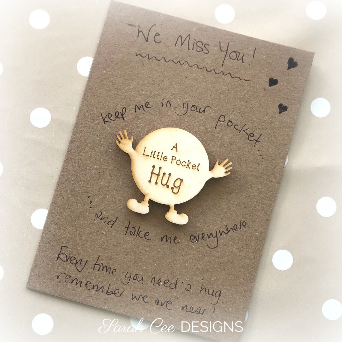 Handmade Pocket Hug Card pocket hug pocket hug & poem Etsy