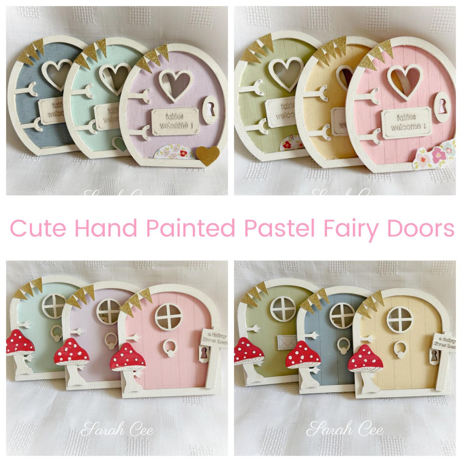 Pastel Fairy Doors, Fairy Door Decorations, Fairy Garden, Kids Room