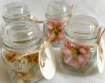 Mini Dried Flower Jars, dried flowers, dried flower arrangements, thank you gift, teacher gift, Mother's Day gift, keepsake, flowers
