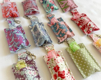 Lip Balm Holder, Key ring, Chapstick keyring, Lip Balm pouch, lip balm, handmade keyring, floral keyring, beauty gifts, teacher gift