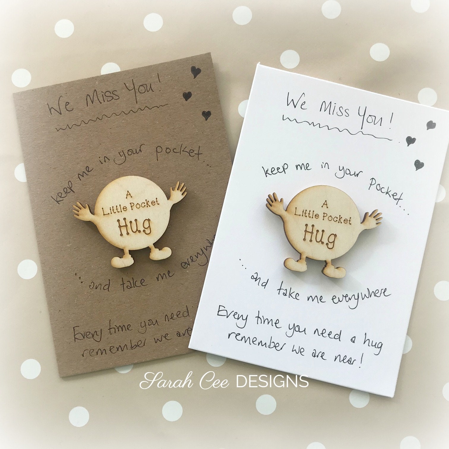 Handmade Pocket Hug Card pocket hug pocket hug & poem Etsy