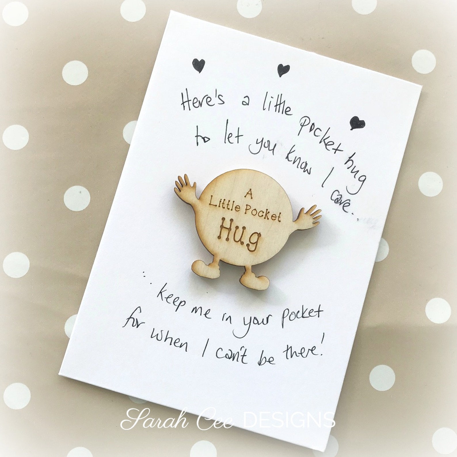 Handmade Pocket Hug Card pocket hug pocket hug & poem Etsy