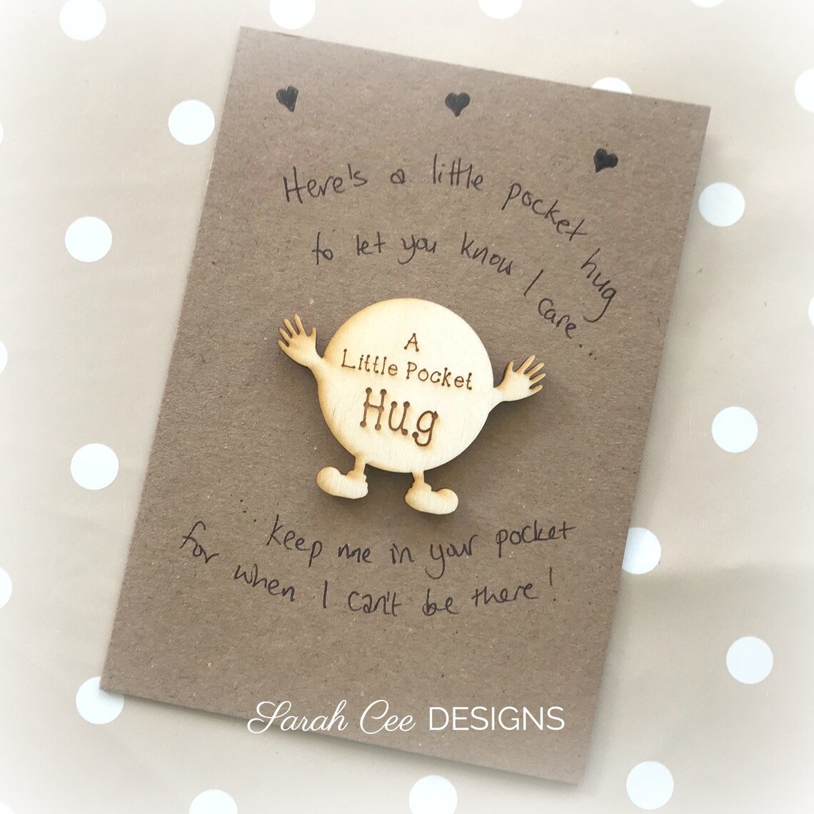 Handmade Pocket Hug Card pocket hug pocket hug & poem Etsy
