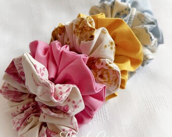 Handmade Floral Scrunchies: Pastel Hair Accessories