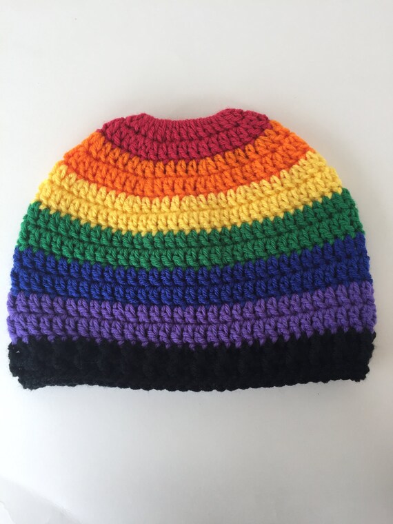 winter hat ponytail